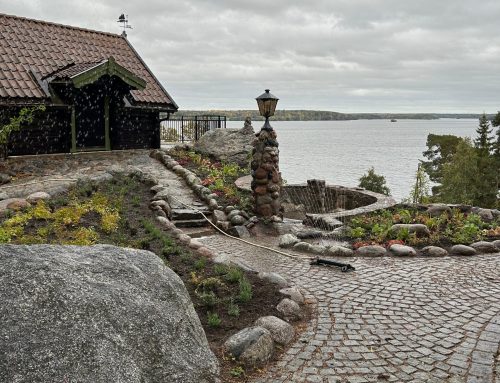 Privatkund utgrävning och återplantering + rengöring av smågatsten